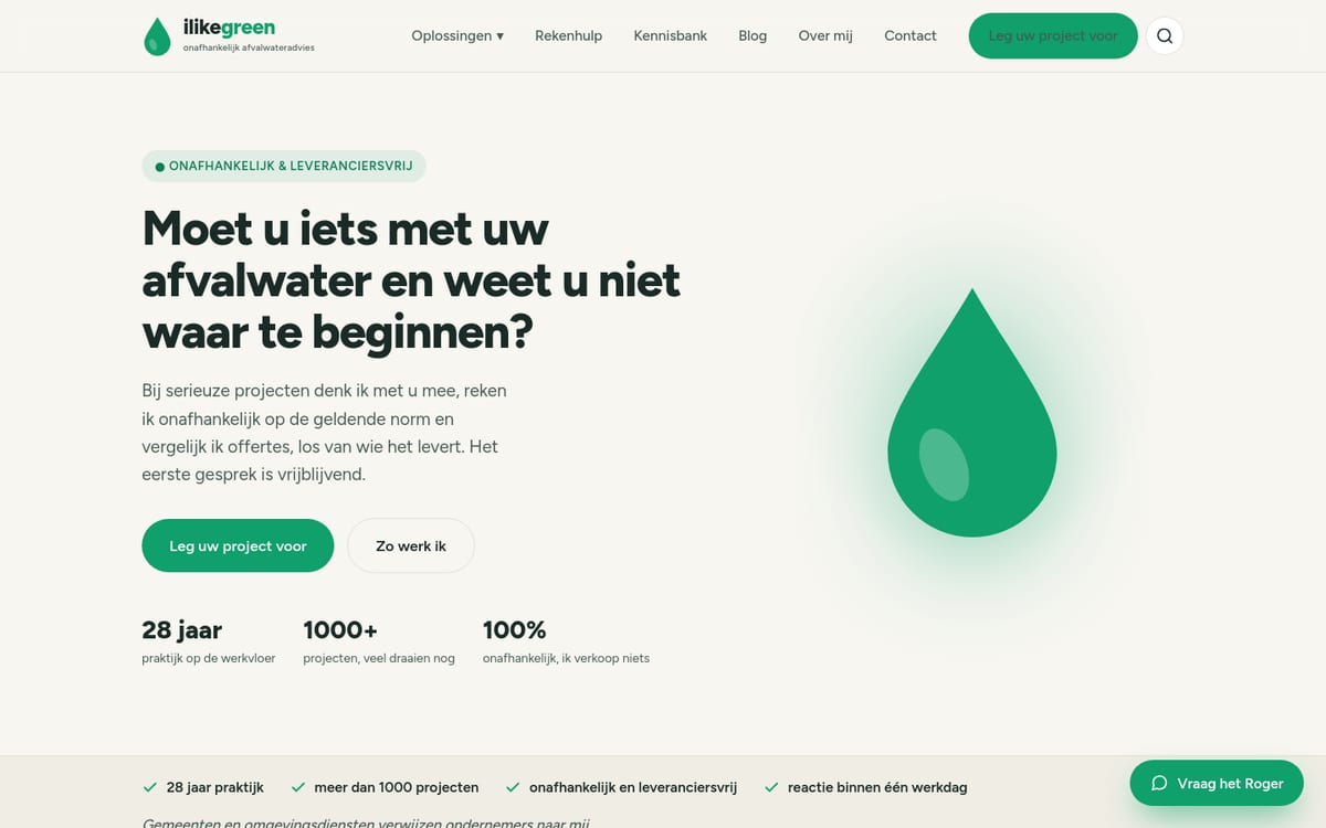 Homepage van ilikegreen.nl